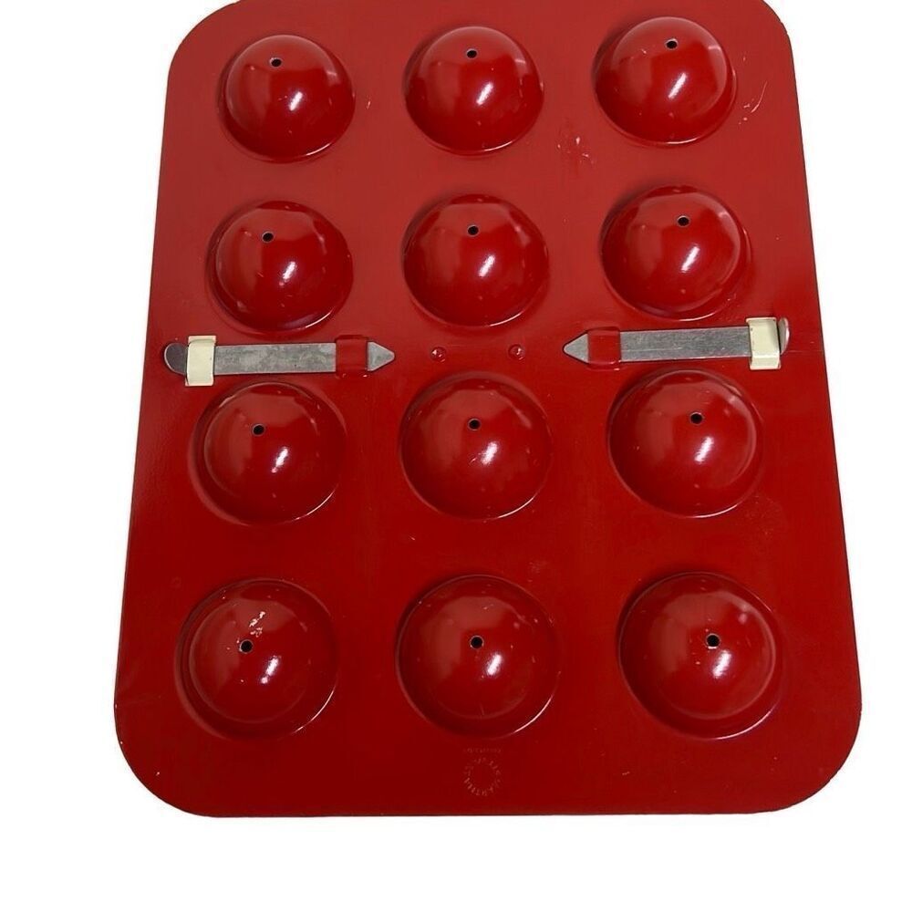 Nordic Ware Red Bakeware Donut Hole And Cake Pop Pan Size 10.5”